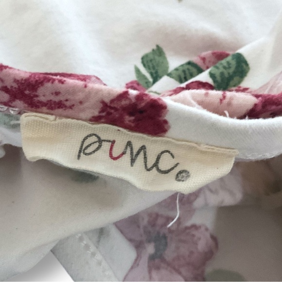 Pinc Floral Wrap Top Sz XL V Neck Long Sleeve Ruffle Peony Y2K 90's Stretch - Picture 13 of 14